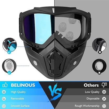 Face Helmet Mask for Bike Riders with Glasses – Anti-Dust & Fog-Proof Protection